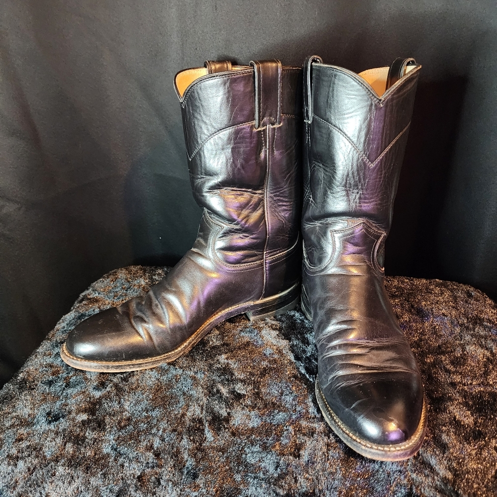 Vintage Mens Justin Style 3133 Black Size 7.5D Boots